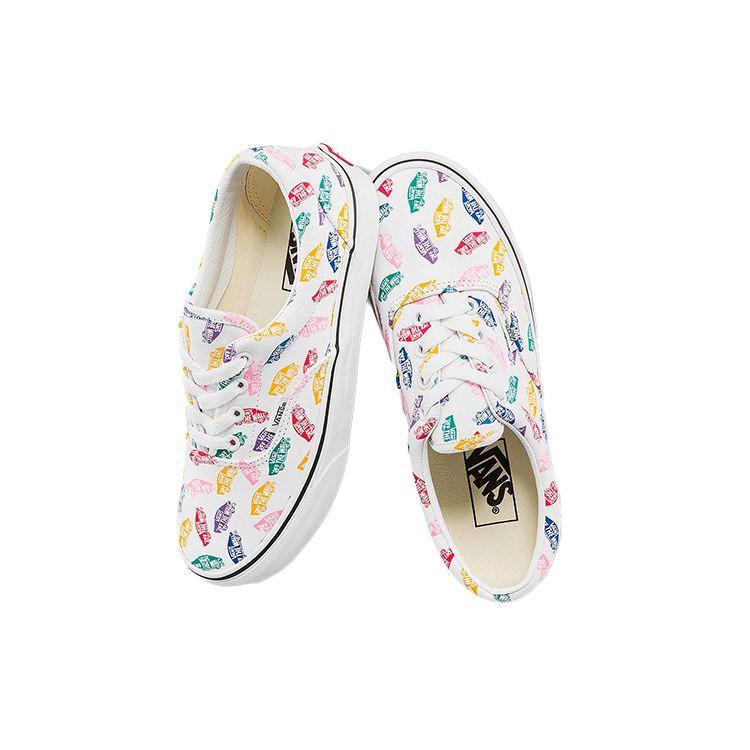 Vans Era Casual All Over Print Colorful Logo Trendy Versatile Low Top Skate Shoes Unisex Sneakers White VN0A54F19M5