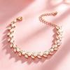 New Luxury and Elegant Zircon-studded Pearl Bracelet for Women, Suitable for Brides and Evening Gowns