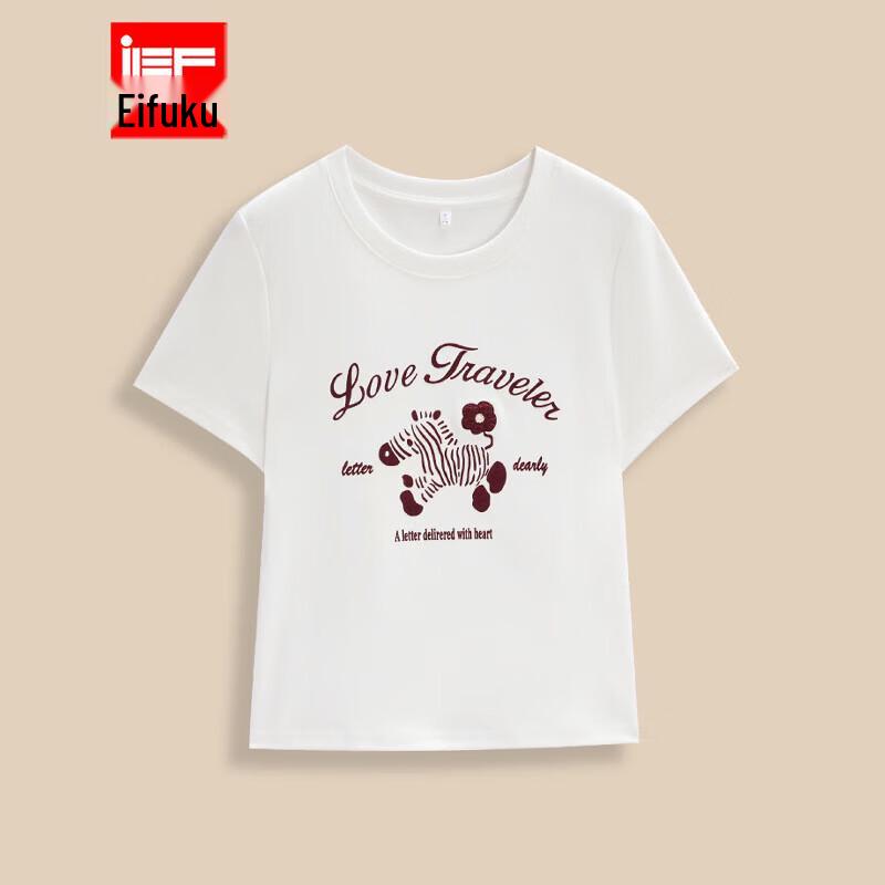 IEF 2026 Summer Korean Style Small Horse Print T-shirt L