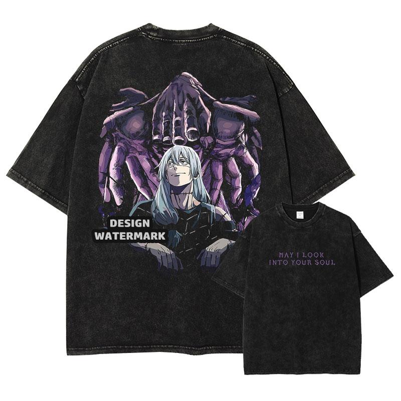 Anime Jujutsu Kaisen Tshirt Vintage Washed Hiromi Higuruma T Shirts Oversized Choso Short Sleeve Retro Mahito Tops Tees Unisex