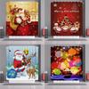 Vibrant Christmas Shower Curtain With Hooks Santa Claus Waterproof Fabric