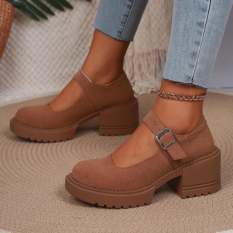 Fashion Patent Leather High Heels Mary Jane Shoes for Women Fashion Buckle Strap Platform Pumps Woman Japanese Thick Heel Lolita Shoes