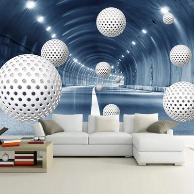 Photo Wallpaper for Wall 3D Tunnel Circle Ball Space Fresco Living Room Decor TV Background Mural Paper