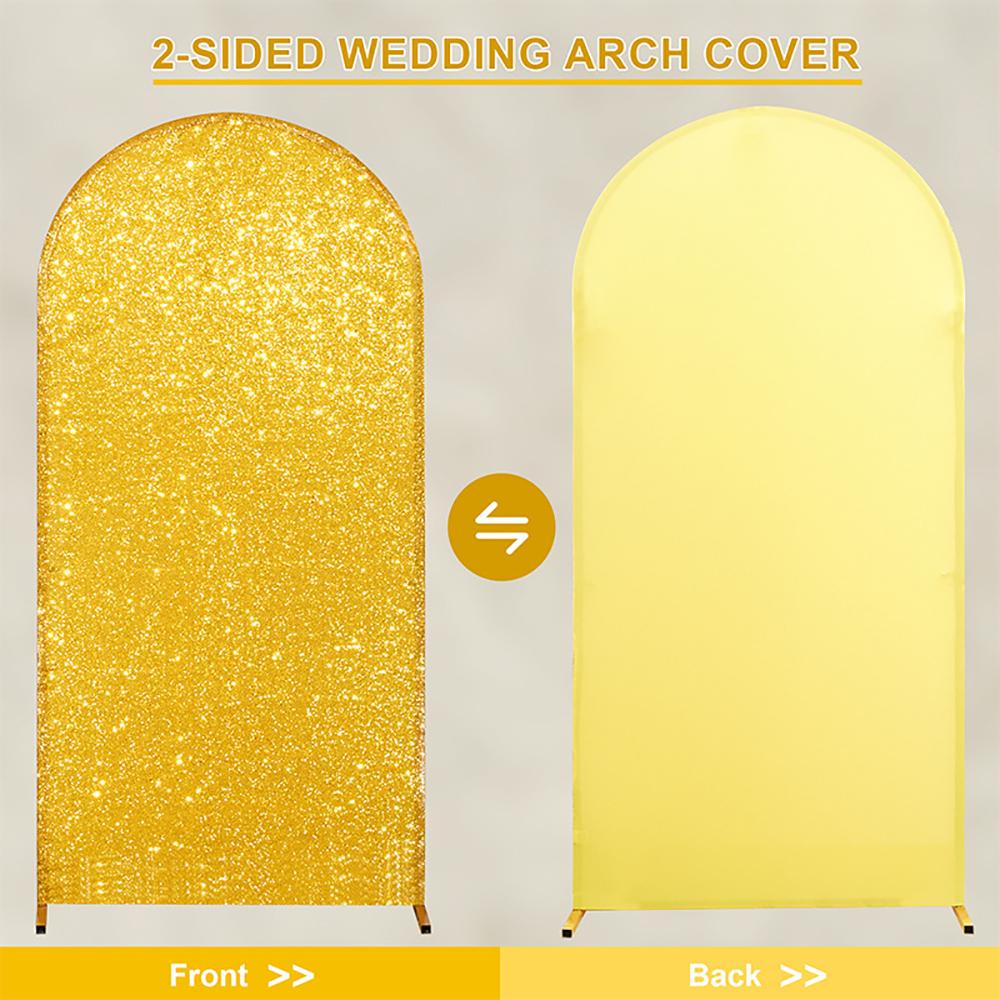 Runtowo 1pc Gold Sequin Arch Cover, Wedding Scene Props,Birthday Party Photography Background Cloth ,Wedding Arch Backdrop Cover