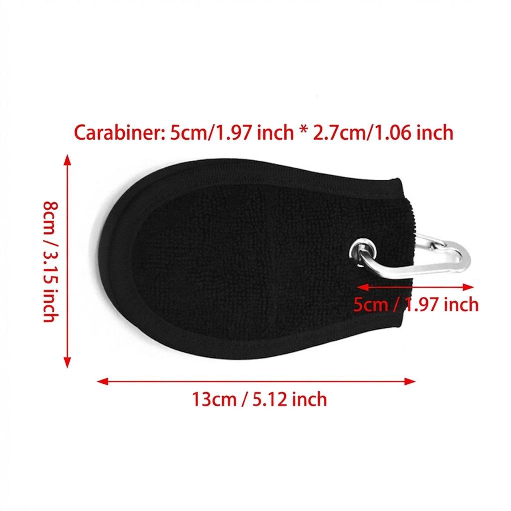 Golf Ball Cleaning Towel Portable Double Sided Design With Adjustable Hook For Waist Attachment 5