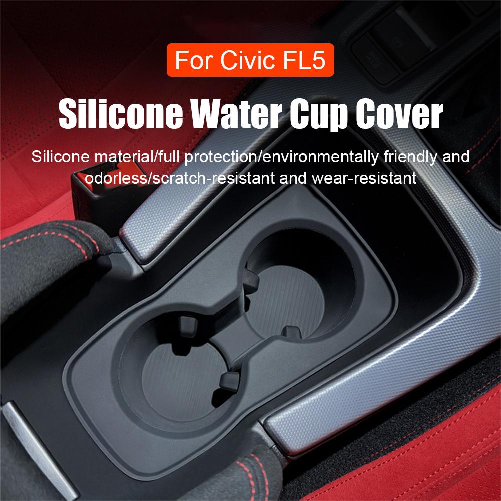 For Civic R FL5 Silicone Water Cup Holder Rear Seat Leakproof Silicone Center Console Cup Stand Car Interior Accessories