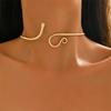 Vintage Metal Jewelry Set Snake Design Arm Cuffs Necklace Rings Gift for Woman Friend