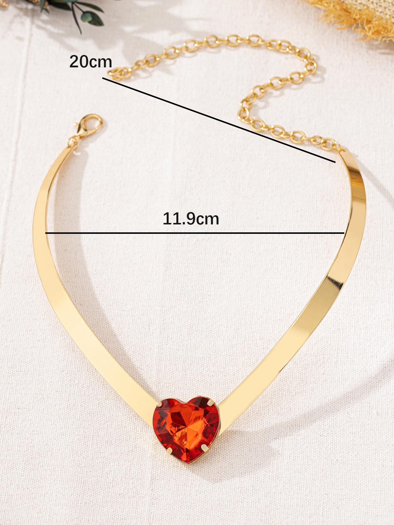 

Набор 3D украшений с цирконием в форме персикового сердца: Чокер, Серьги, Браслет и Кольцо для Женщин