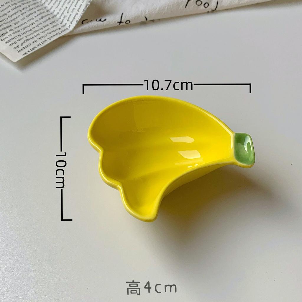 Cute Fruit Plate Household Underglaze Small Condiment Dish Ceramic Soy Sauce Vinegar Hot Pot Barbecue Dipping Snack Plate