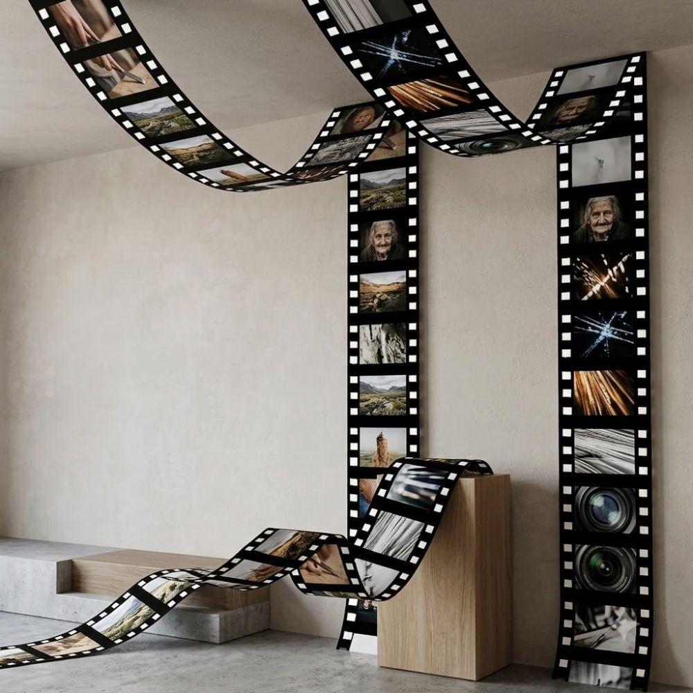 2 ks Polyesterová fóliová páska Pozadí Dekorace Divadelní téma Filmový fotorámeček Banner Dětská párty