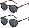 ZENOTTIC 2 Pack Polarized Sunglasses for Women Men Vintage Round and Square Frame UV Protection Shades Driving Sun Glasses
