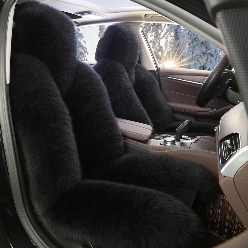 1PC New Sheepskin Fur Car Seat Cover Universal Wool Car Cushion Front Car Seat Cover Car Accessories Car Seats Car-styling Car Interior Christmas Gift