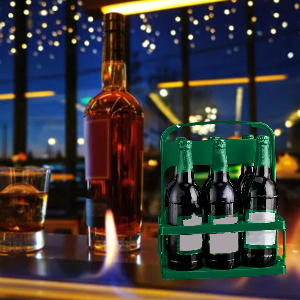 Kbelík na přenášení pivních lahví Plastový Skládací Multifunkční Přenosný Nosič na pivní lahve Zelený