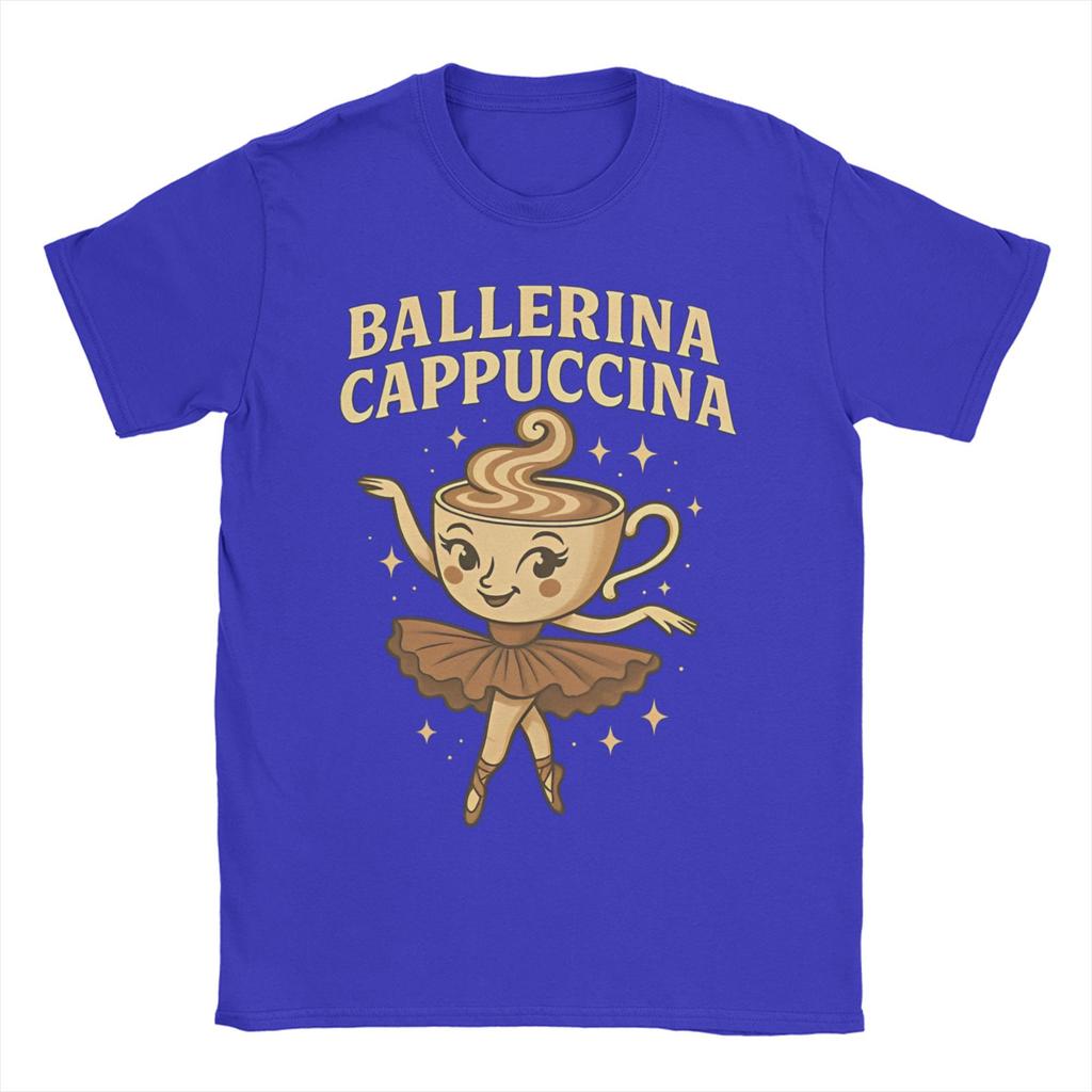 Ballerina Cappuccina Men's T Shirt Italian Brainrot Funny Tees Short Sleeve Round Collar T-Shirt Pure Cotton Plus Size Tops