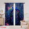 2 szt., druk płaski 2D Zasłony Rolety Czarodziejskie Pawie(1) Wszechstronny Trwały Poliester (bez pręta) Dekoracje wewnątrz
