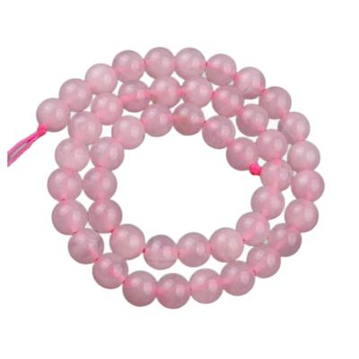 Perline Tonde in Cristalli Rosa Naturale per la Creazione di Gioielli e Accessori Artigianali