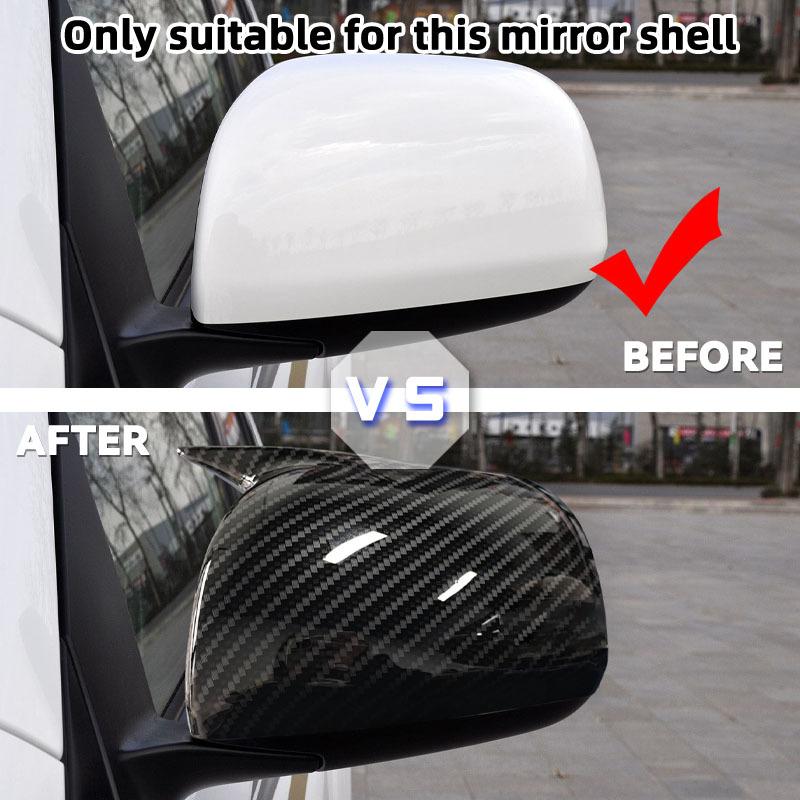 For Toyota RAV4 XA30 2008-2013 Black/Carbon Side Door Rearview Mirror Cover Cap Trim Shell Sticker Car Styling