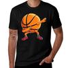 Dabbing Basketball Ball Funny Unisex Women Sports Player Dab TShirt Soft Basic Cotton Short Sleeve Tee