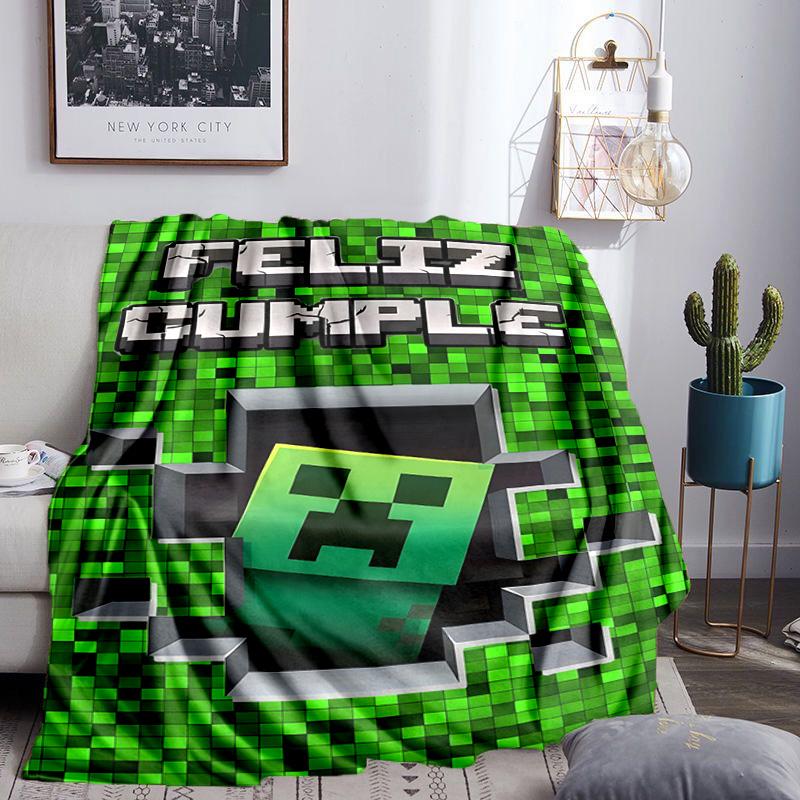 Mine-craft game Blanket Lightweight Ideal Bedding Blanket Perfect for Travel, Camping, Living Rooms, Offices, Sofas, Fan Christmas gift