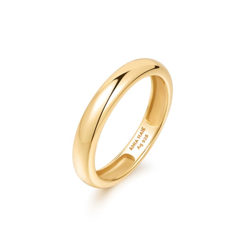 ANIA HAIE Curved Dome Band 925 Silver Ring R056-01G