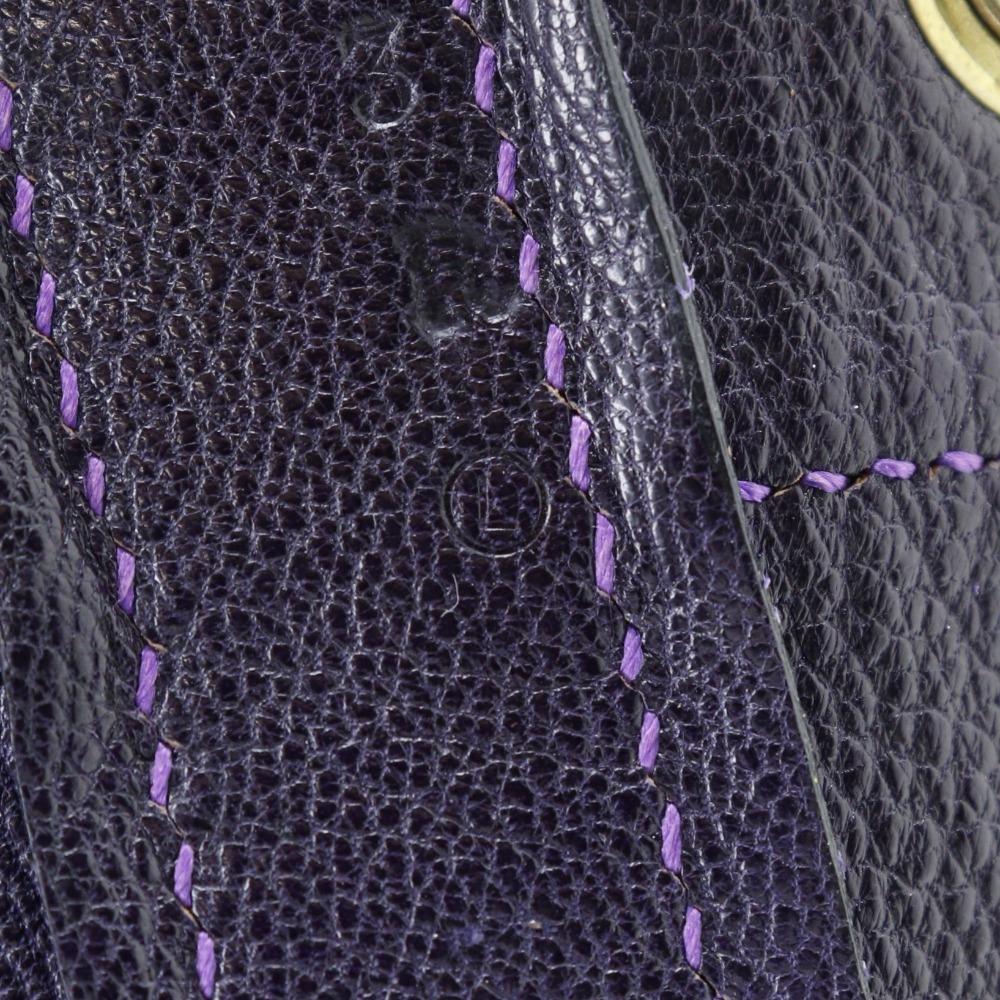 Hermes Market GM Shoulder Bag Purple Suede Women Used