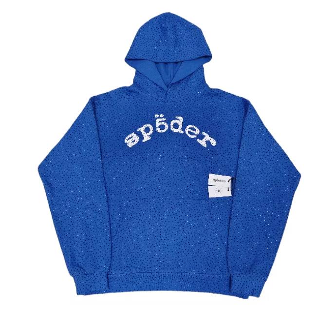 Unisex bluza z kapturem Sp5der 555555 Diamond w stylu amerykańskim - Modna moda uliczna