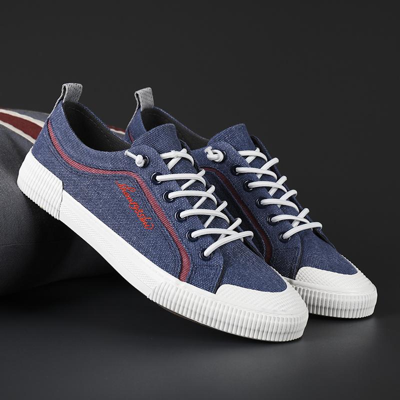 Elegant Gray Mens Canvas Shoes Flats Comfortable Casual Shoes For Men Low Vulcanize Sneakers Male Plimsolls Zapatos Hombre 2022