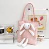 Canvas bag new women's bag fashionable sweet cartoon shoulder bag handbag