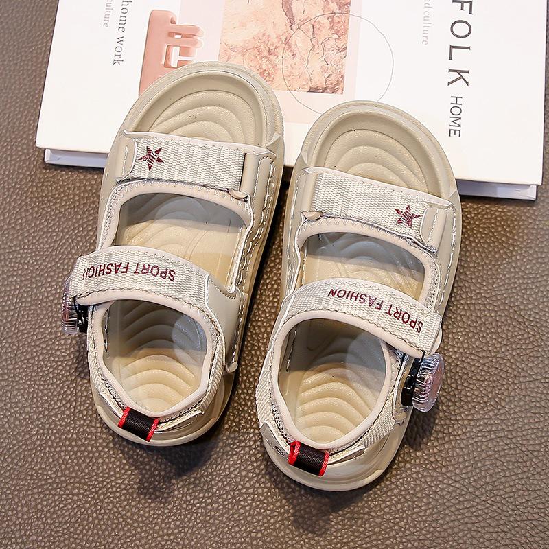 Korean Style Boys' Open Toe Summer Casual Breathable Non-Slip Soft Sole Beach Sandals 2026