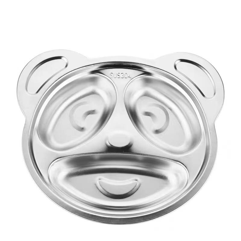 ZISIZ Panda 304 Stainless Steel Divided Kids Plate