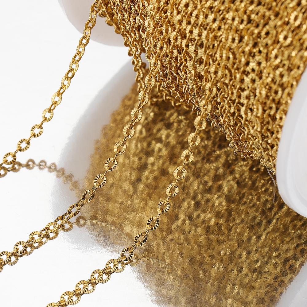No Fade 1Meter Silver Color Stainless Steel Link Chains DIY Chain for Needlework Necklaces Bracelets Jewelry Making Accessories