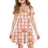 Girl Summer Dress Color & Print Short Sleeve Dress With Pocket Casual Dress Shorts Sleeve Party Dress Easter Day