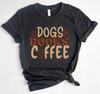 Dogs Books Coffee Shirt Book Lover Dog Mom Reading Graphic Tee Gift S0726-048