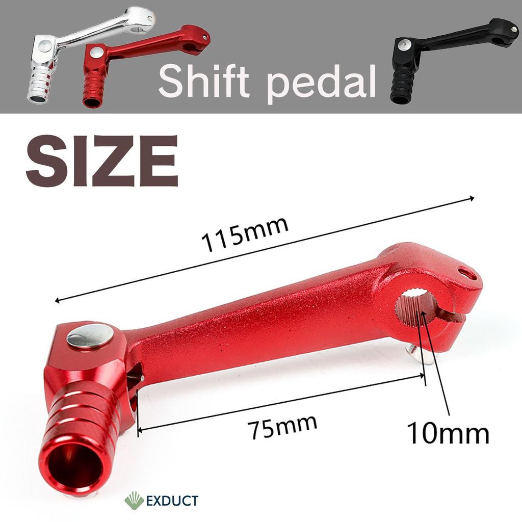EXDUCT Universal Reversible Lever Shift Pedal Change Pedal for Bike Bike Motorcycle Custom Dress Up Silver