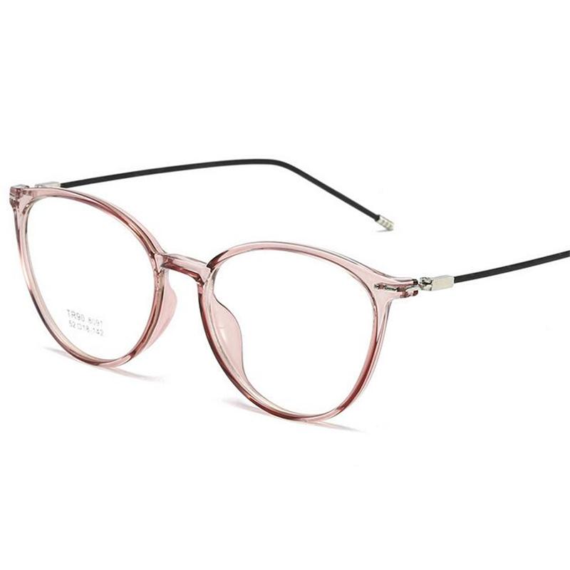 Transparent Gray Oval Nearsighted Glasses Ultralight  Steel Wire Leg Prescription Eyeglasses Diopter 0 -0.5 -1.0 To -6.0