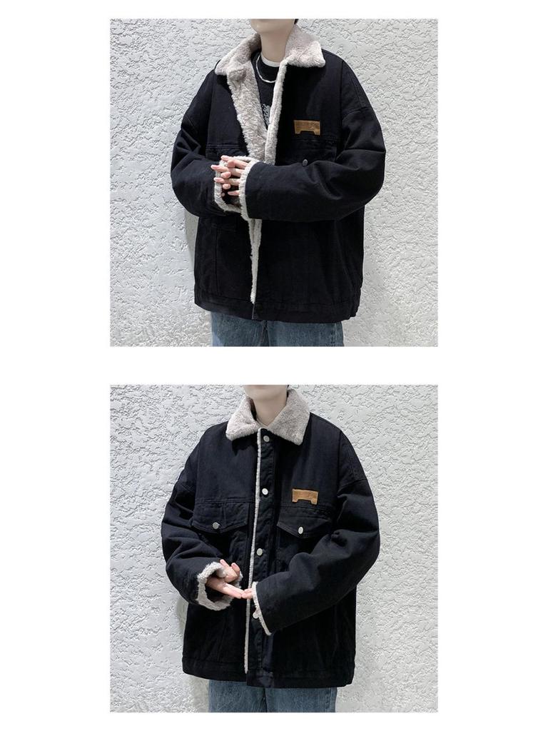 Herrfleecefodrad jeansjacka: Japansk Retro, Höst/Vinter 2025, med Foder av Lamull