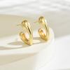 18K gold love stud earrings stainless steel smooth bubble heart-shaped temperament simple fashion versatile earrings
