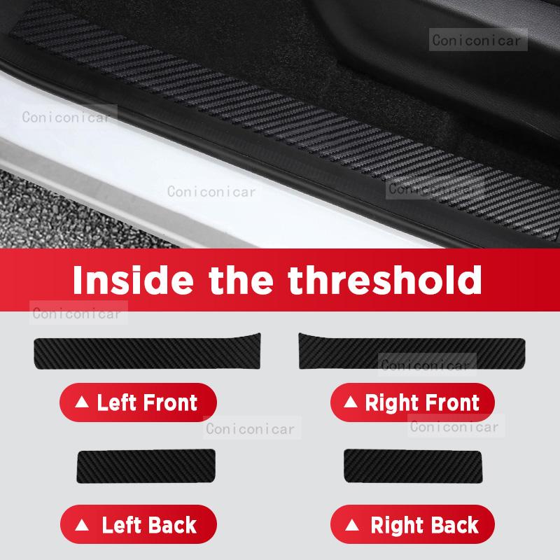 Car Carbon Fiber Door Sill Sticker For JETOUR X70 PLUS 2025 Threshold Pedal Anti-scratch Interior Decoration Accessories