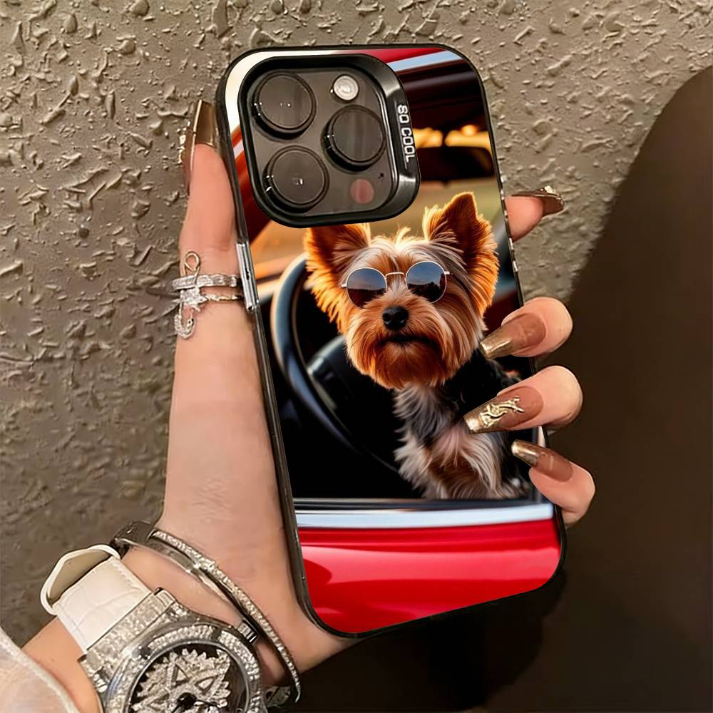 

Yorkshire Terrier Cute Dog Phone Case For iPhone 17,16,15,14,13,12,11 Plus,Pro Max,XS,Colorful Silver Phone case Funda Cover iPhone16se4