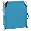 Folding Sun Lounger with Sun Canopy Steel Turquoise Blue