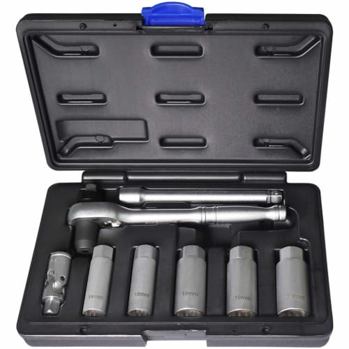 

Ryosho FIRSTINFO TOOLS Spark Plug Torque Wrench Set (8 pieces) 3/8 (9.5mm) Drive with 14mm, 16mm, 18mm, 19mm, and 21mm Sockets