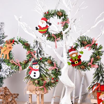 Mini Christmas Wreath Decor Wall Door Ornament Garland Xmas Party Decor