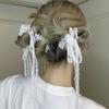 Korean Fashion Lace Bow Rubber Band for Women Girls Ribbon Hair Ring Long Ribbon Bow Top Clip Female Hair Accessories Gifts