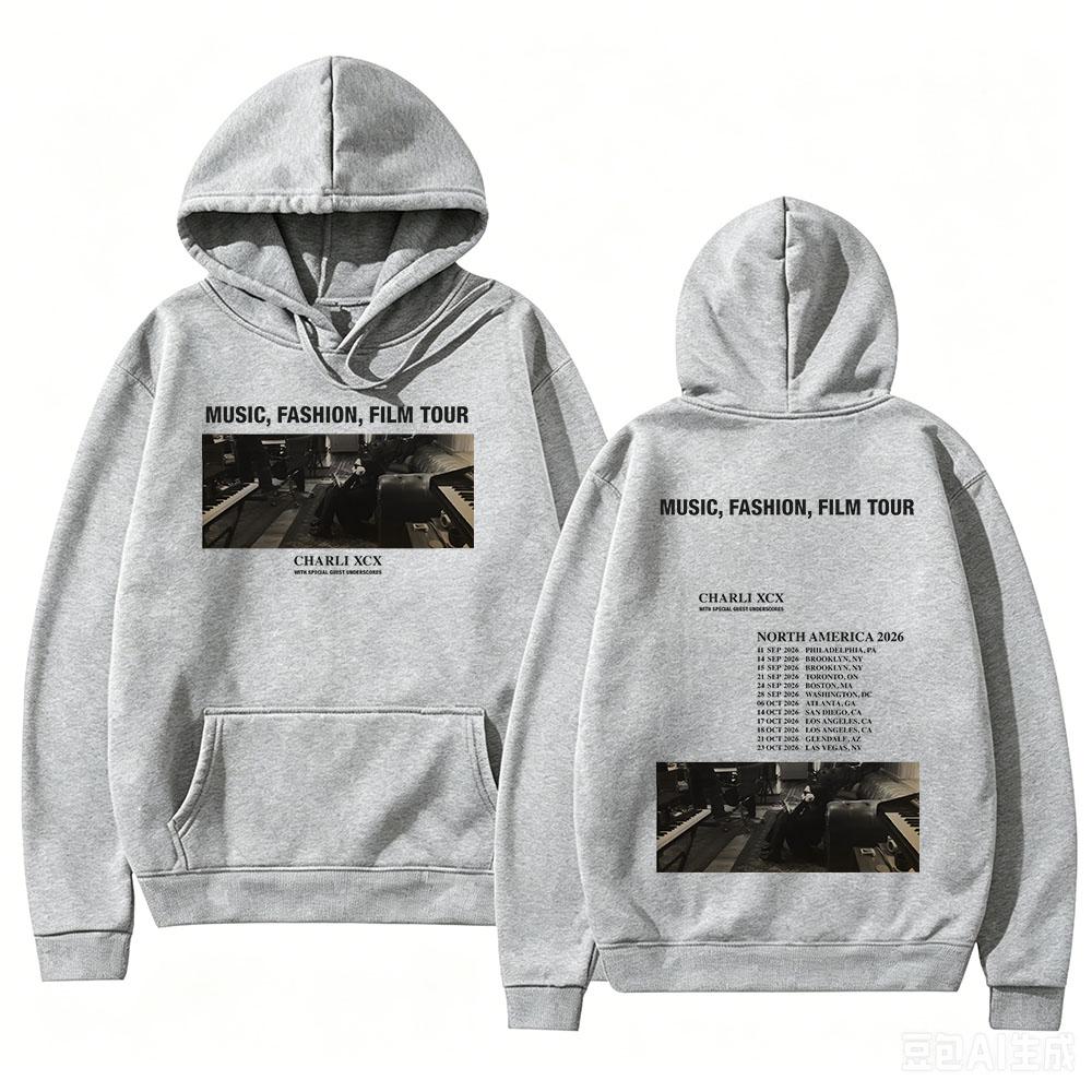 Charli XCX Music, Fashion, Film Tour Hoodies Fashion Long Sleeve Sweatshirts Vintage Graphic Clothes Unisex High Street Pullover