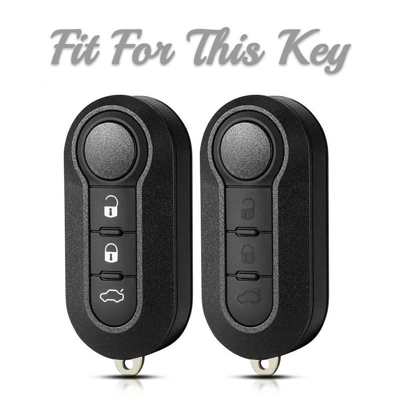 3 Buttons Tpu Car Flip Remote Key Case For Fiat 500 Panda Punto Bravo Ducato Peugeot Boxer Citroen Jumper Auto Key Bag Keychains