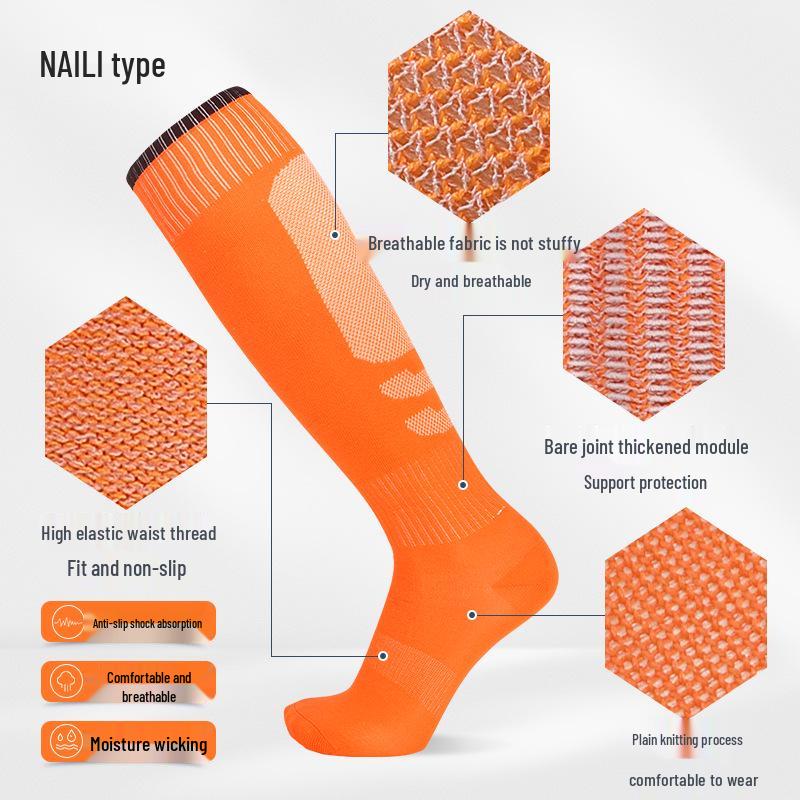 World Cup Long Tube Breathable Football Socks - Over-the-Knee, Wear-Resistant Sports Training Socks