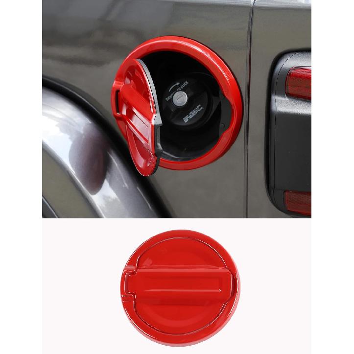 Savadicar Chrome Fuel Door Trim for Jeep Wrangler JL JLU 4xe & Gladiator JT 2018-Present – Exterior Gas Cap Accent Styling Cover Accessory