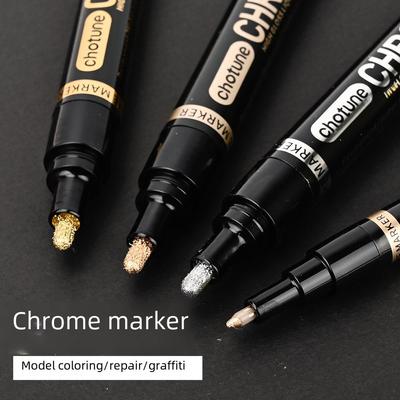 Chotune Reflective Chrome Marker Pen - Waterproof Electroplated Silver Paint for DIY Highlighting