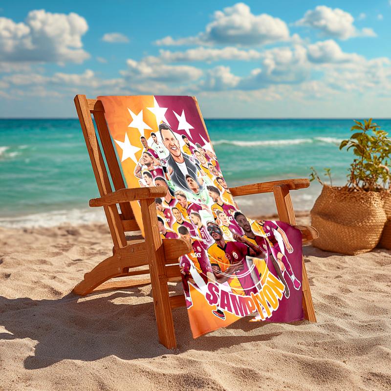 1 pièce Équipe de Football (2) Serviette de plage, Confortable et épaisse, et Serviette de natation/bain/pique-nique/camping, Convient aux plages en bord de mer
