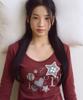 Loginaenloji Mixed Motif Printed Rnr Long Sleeve Burgundy